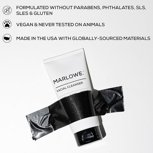 MARLOWE. Face Cleanser & Moisturizer Skin Care Duo, No. 121 Facial Cleanser 6 oz & No. 123 Facial Moisturizer 6 oz with Green Tea & Deep Sea Algae Extracts, Purifies, Hydrates, Refreshes & Soothes