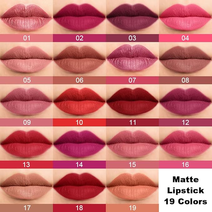 BINGBRUSH Smooth Longwear Lipstick Pack Set, Matte Color Stick Ultimate Lip Crayon for Makeup Collection - Waterproof Velvet Lipgloss Lip Stain (13#)