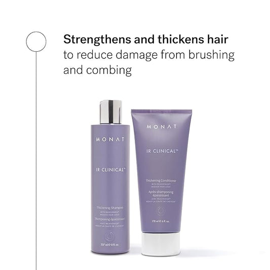 MONAT IR Clinical Thickening Shampoo & Conditioner Set – Hair Strengthening & Volumizing System for Thicker, Fuller-Looking Strands – Natural Hair Care with Rosemary, Mint & Pea Extract