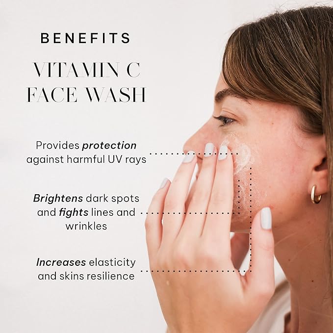 Joanna Vargas Vitamin C Face Wash. Daily Facial Cleanser Exfoliates, Smooths and Nourishes Skin. Gently Remove Makeup and Daily Pollutants for a Glowing Complexion (1.69 oz)