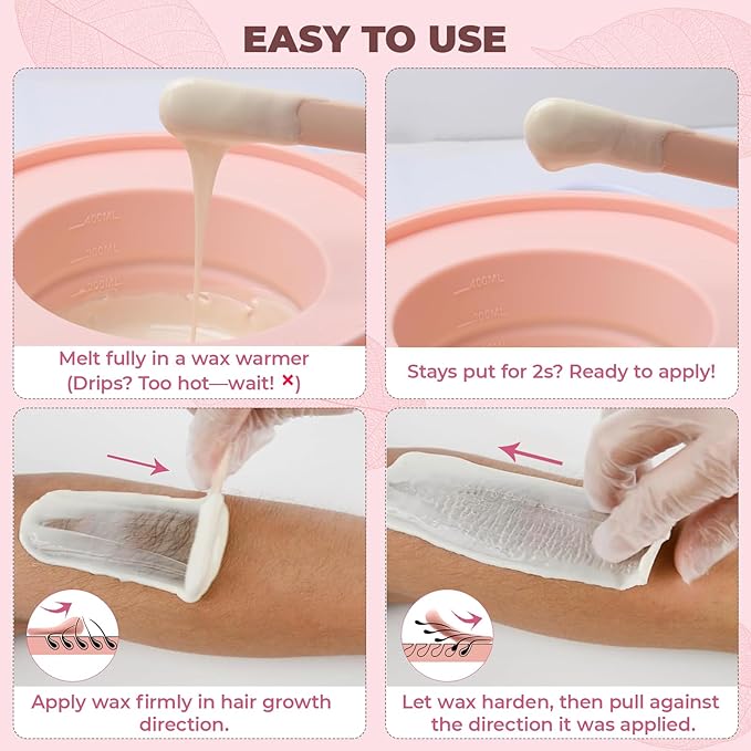 Wax Beads Professional Waxing for Hair Removal | 2.5lb/1.13kg Hard Wax Beads for Brazilian, Bikini, Face & Body | Painless Refill Hard Wax for Sensitive Skin with 20 Sticks