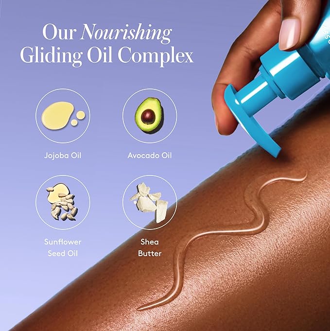 Athena Club Glossy Shave Oil for Women | Cosmic Flower | 8 fl. oz. | Skincare Meets Shave | Luxuriously Smooth Skin | Sensitive-Skin Friendly | Silky Glide | Moisturizing Care