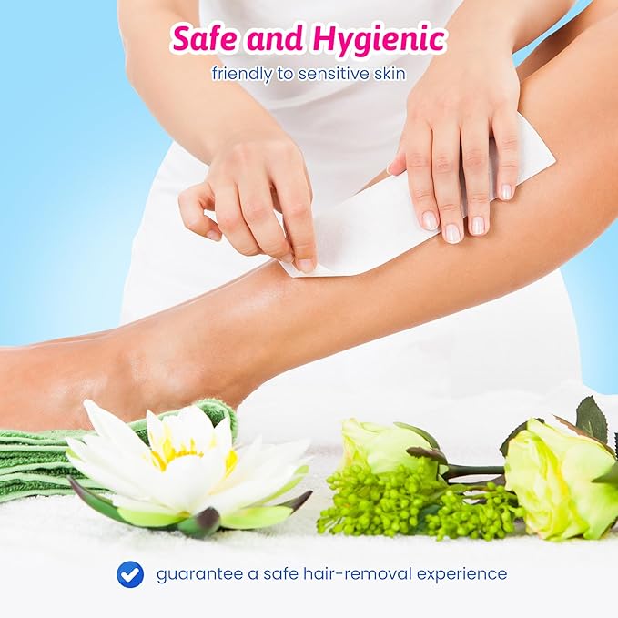 200 Pieces Large Non-woven Wax Strips for Body and Facial Hair Removal, Salon Quality Epilating Strips