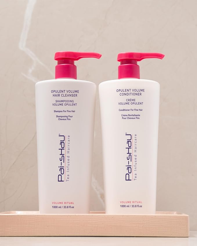 Pai-Shau Opulent Volume Cleanser and Conditioner Duo Set - Volumizing Cleanser and Conditioner for Thin Hair - Provides Improved Volume and Hydration - Shampoo for Women - 33.8 Fl Oz each