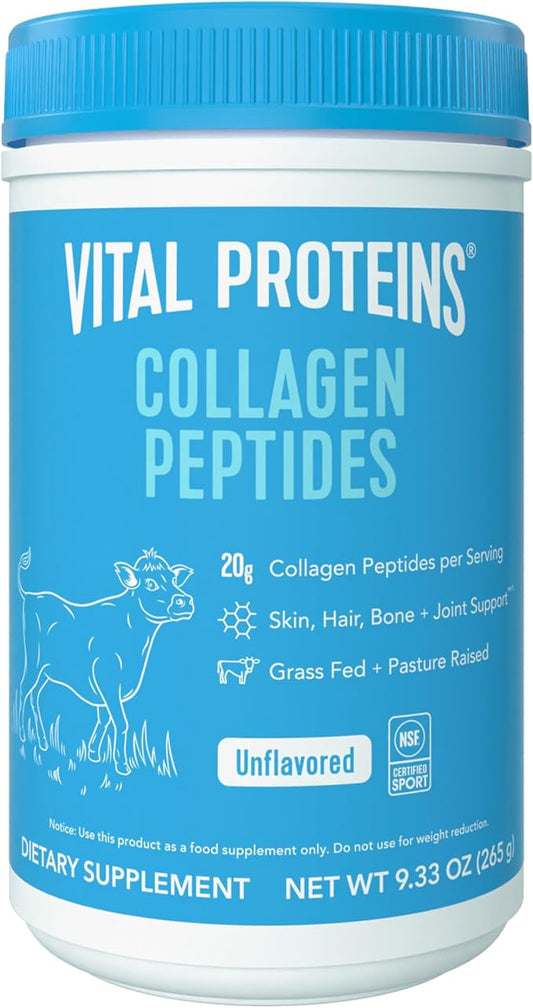 Vital Proteins Collagen Peptides Powder - Supports Hair, Nail, Skin, Bone & Joint Health, Unflavored, Collagen Protein 9.33 OZ