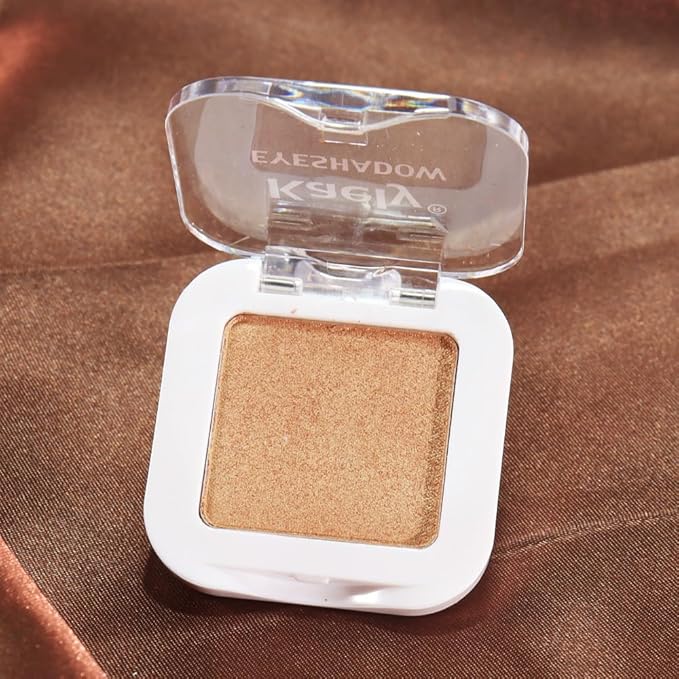 Golden Brown Glitter Single Eyeshadow – Neutral Shimmer Eye Shadow, Daily Waterproof Long-Lasting Eyeshadow Powder Palette for Women Eye Makeup sombras para ojos (06)