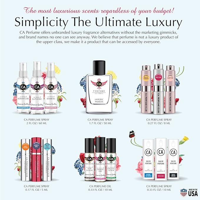 CA Perfume Impression of Rose for Women and Men Long Lasting Unisex Fragrance Eau De Parfum 1.7 Fl Oz 50ml