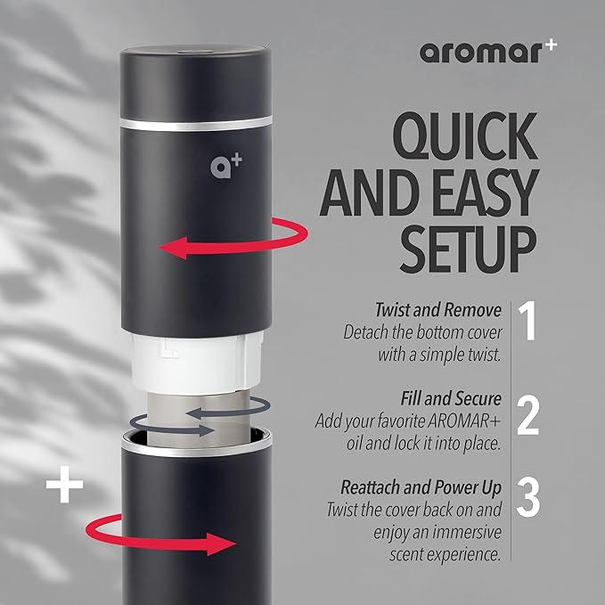 AROMAR Smart Waterless Oil Diffuser - Cold-Air Essential Scent Machine, App-Controlled, Covers 1000 Sq.Ft - Includes 'New York' Scent - Perfect for Home, Office, & Business use - Black