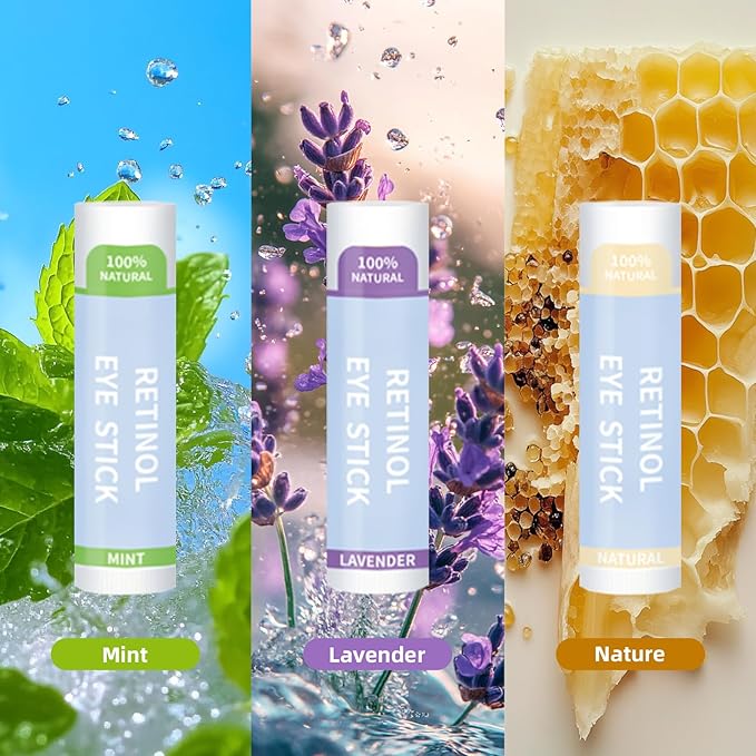 Retinol Eye Stick, Anti-Aging Eye Cream, Skincare for Wrinkles, Dark Circles, Puffiness - Retinol Eye Balm Moisturizes, Softens & Nourish Skin，All-in-One Face Skincare Treatment (0.13oz *24pcs)