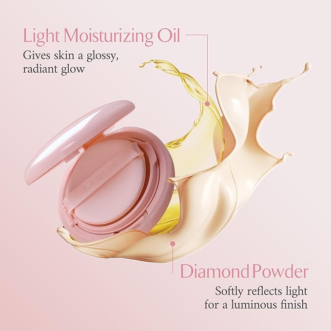 LA MUSE Glow Cushion Foundation No.20 Pure Ivory | Matches Your Skin Tone Perfectly | 65% Hyaluronic Acid Formula Moisturizes Dry Skin | Natural Radiant Glow, Smooth Texture | Light to Medium Coverage