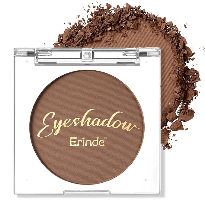 Erinde Single Brown Matte Eyeshadow Palette, Velvet Eye Shadow Compact Powder Natural Makeup, Long-Lasting Eye Makeup, Ultra-Blendable, Pigmented Color, Vegan Formula, 03# COCOA BROWN