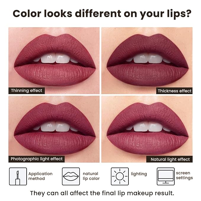 Nude Brown Liquid Lipstick for Women - Mate Long Lasting Smudge-Proof Transfer-Resistant Lip Color Waterproof Non-Transfer Formula (Whispering Wind)