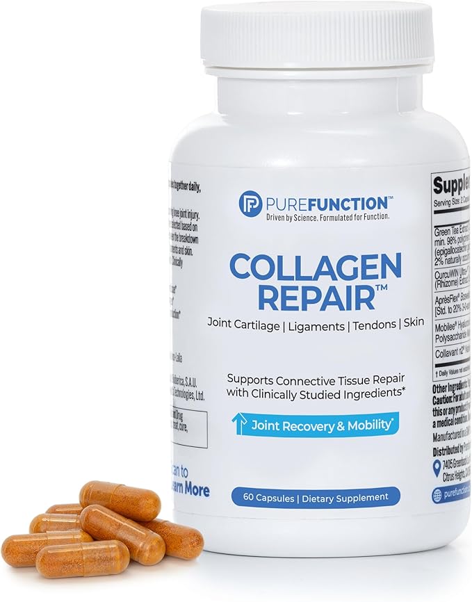 Collagen Repair Joint Support Supplement - Boswellia, Turmeric, Hyaluronic Acid, EGCG, and Undenatured Collagen for Joint Maintenance and Repair - 60 Capsules
