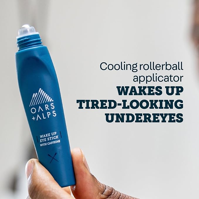 Oars + Alps Wake Up Under Eye Roller and Eye Depuffer, Dermatologist Tested Skin Care Infused with Caffeine and Aloe Vera, Soothes, Reduce Fine Lines, Refreshes Face, 0.5 Oz