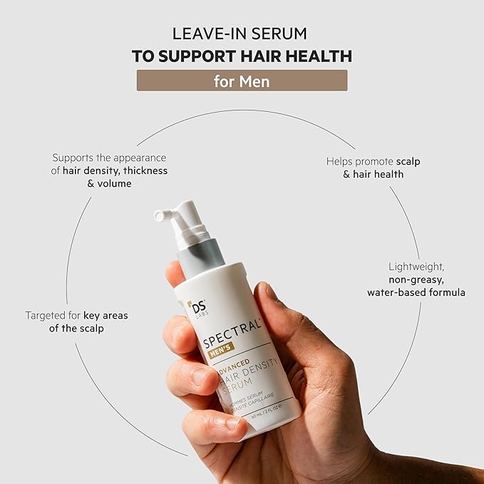 DS Labs Spectral Men’s Hair Density Serum (formerly Spectral.DNC-N), 60mL - Lightweight Leave In for Fuller Looking, Thicker Looking Hair, Fast Absorbing, Non-Greasy, For All Hair Types, (3 Pack)