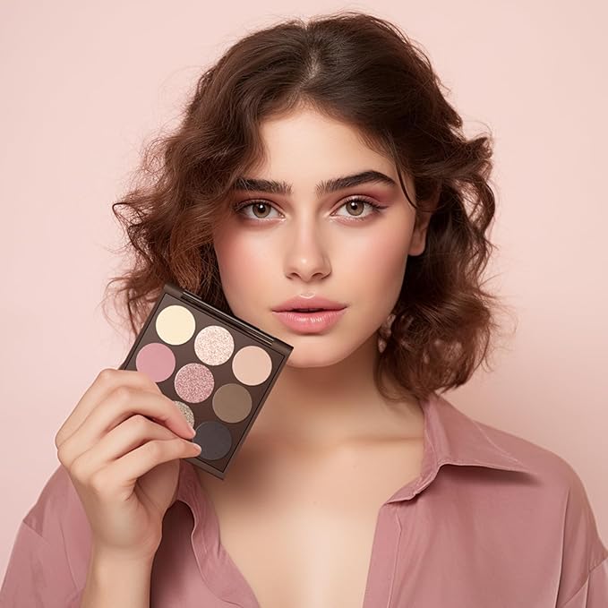 Neutral Eyeshadow Palette, Nude Eyeshadow Palette, Matte Eye Shadow Makeup Palette with Mirror, Long-Lasting Wear, Vegan, Cruelty-Free - 0.5oz (Satin Rose)