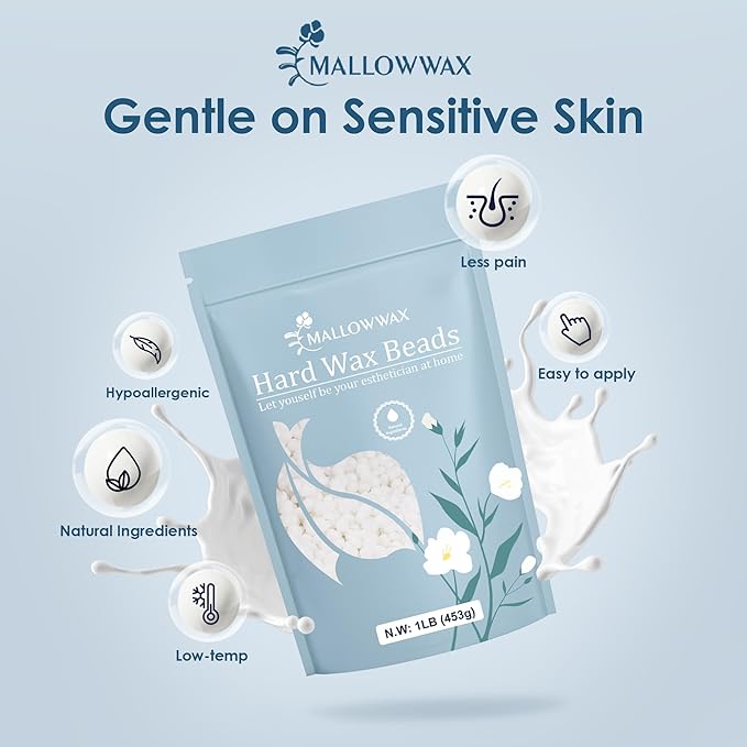 Hard Wax Beads - Wax for All-Purpose Hair Removal - Full Body Waxing Solution - Ideal for Sensitive Skin, All Hair Types, Men & Women