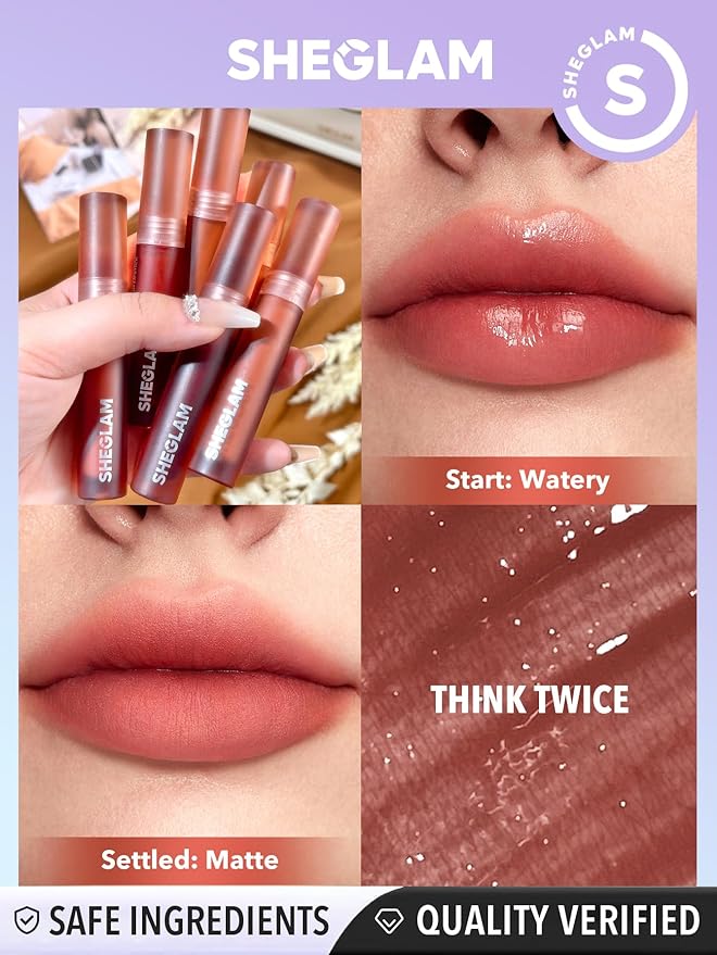SHEGLAM Soft Haze Lip Blur Waterproof Liquid Lipstick Matte Transfer-Proof Lip Tint Lasting Super Stay Lip Stain-Think Twice