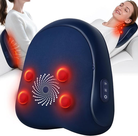 Shiatsu Back and Neck Massager with Heat – Deep Kneading Massage Pillow for Relaxation – Corded Design for Full Body Use