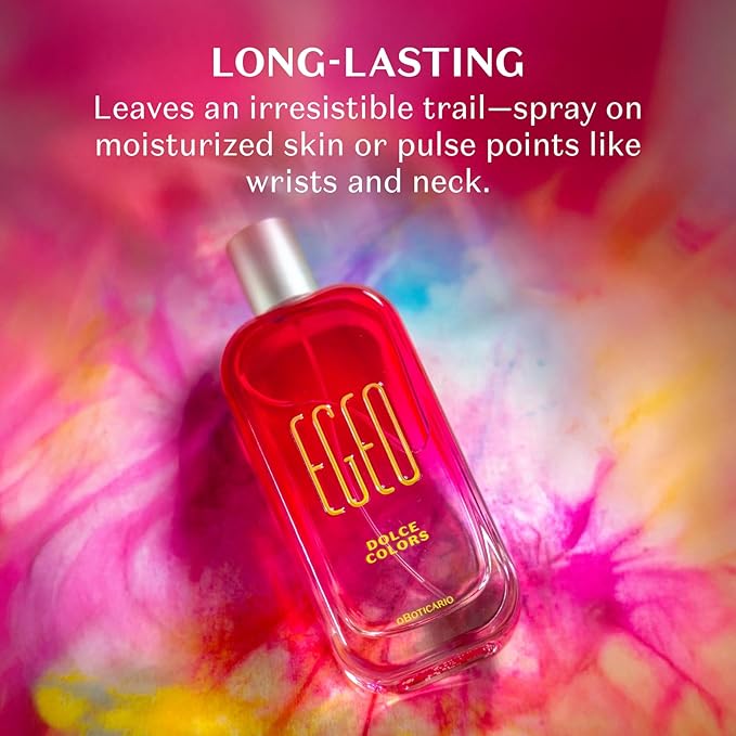 O BOTICARIO Egeo Dolce Colors Eau de Toilette, Floriental Fruital Scented Fragrance Perfume for Women, 3 Ounce