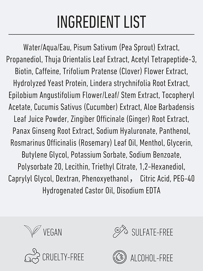 Hair Growth Serum, Women's Anti-Hair Loss Scalp Treatment, Helps with Severe Signs of Thinning, Non-Greasy, No-Rinse, Cruelty-Free, Vegan.