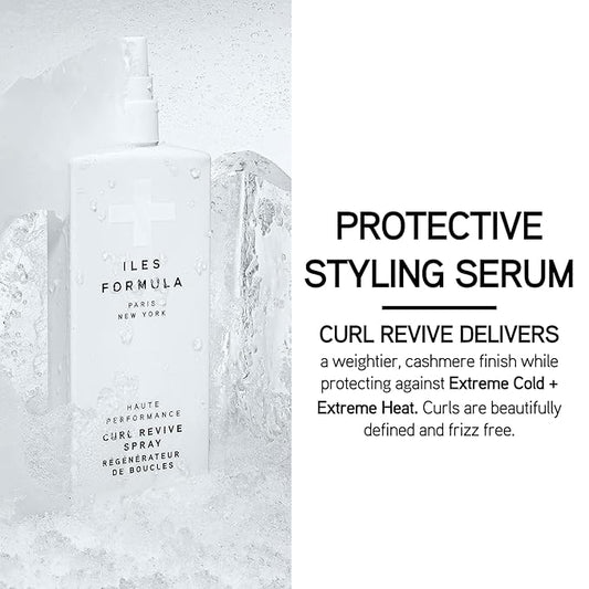 ILES FORMULA Curl Revive Spray -Leave-In Styling Serum, Defines Curls, Anti-Frizz & Anti-Humidity, Heat & Color Protection with Silk Extract, Macroloba Seed & Coconut Alkanes, 16.9 Fl Oz (500 ML)