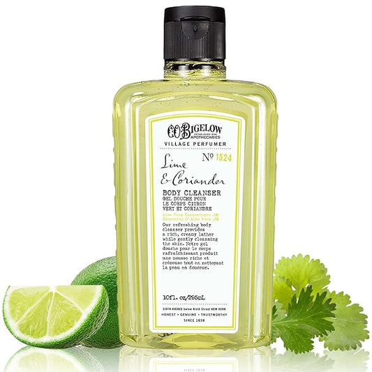 C.O. Bigelow Lime Coriander Body Wash, Village Perfumer Moisturizing Body Wash with Aloe Vera, 10 Fl Oz