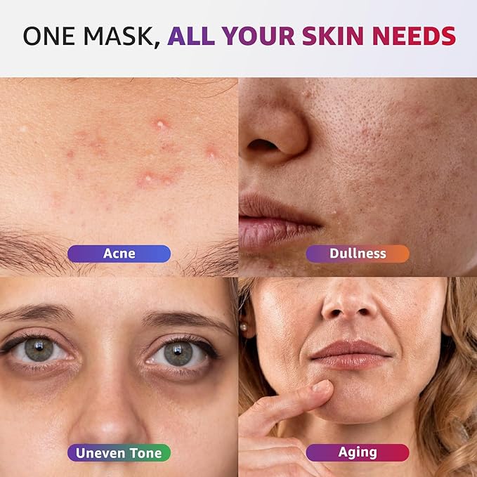 Red Light Therapy for Face, Near-Infrared 850 Red Light Therapy Mask, Wireless 8 Colors Led Face Mask Light Therapy with Eye Protection, 280 LED Beads for True Anti-Wrinkles Skincare at Home & Travel