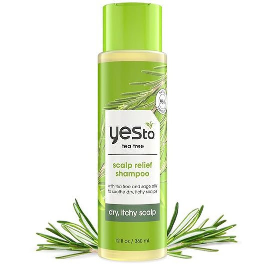 Yes To Tea Tree Scalp Relief Shampoo, pH Balancing Formula To Calm Dry Itchy Scalp While Moisturizing & Nourishing Hair, With Tea Tree & Sage Oil, Natural, Vegan & Cruelty Free, 12 Fl Oz