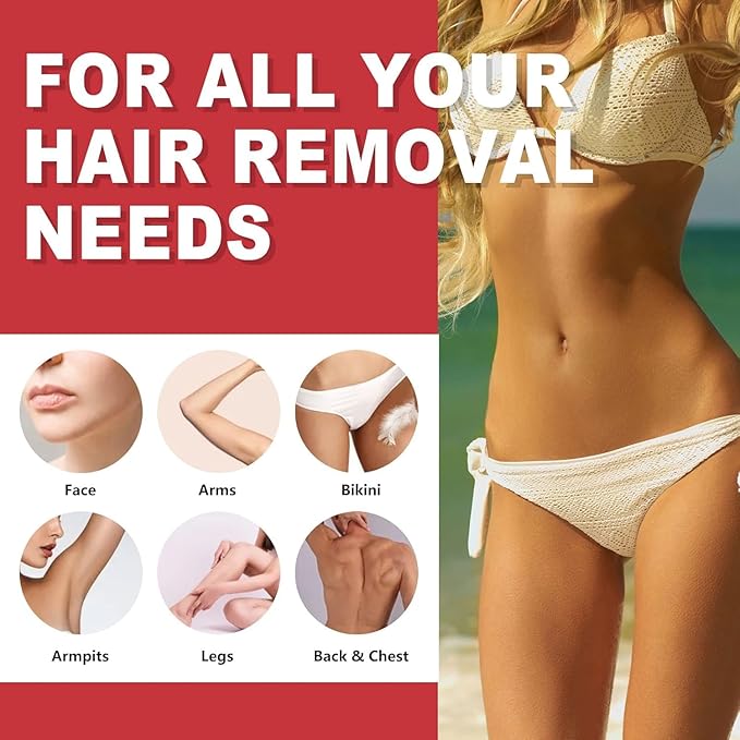 5 lb Wax Beads for Hair Removal, Salon-Quality Refill Bulk Waxing Bead for Bikini, Legs, Armpits, Body, Face, Sensitive Skin Coarse and Fine Hair, At-Home or Professional Use, Christmas Red