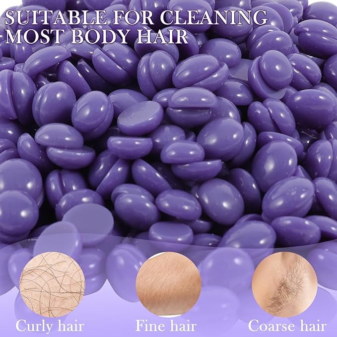 Wax Beads for hair removal- 1lb Hard Wax Professional Beans - Low Termperature Stripless Melting Wax for Body, Leg, Bikini Back, Nose, Upper Lip, Facial, Underarm - Brazilian Painless Waxing