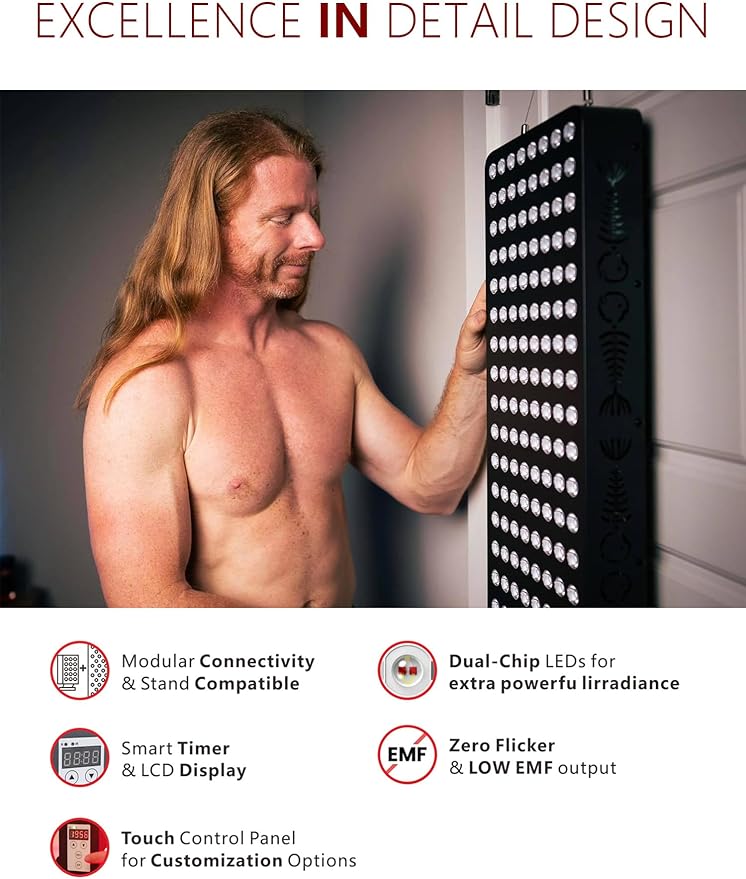 Red Light Therapy Full Body, Dual Chip Clinical Grade LED Therapy Panel with 200 LEDs 660nm 850nm Red Near Infrared Light Device for Body, Pain, Skin, Recovery, Sleep