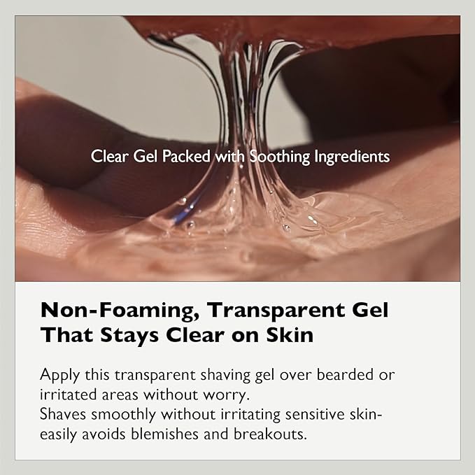 Cica Shaving Gel Frozen - Transparent Sensitive Skin Cooling Care designed to calm and refresh (8.45 Fl Oz)