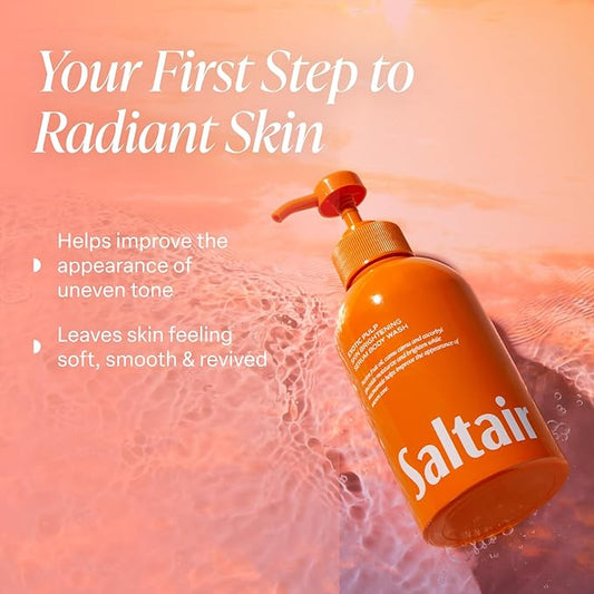 Saltair Body Wash, Exotic Pulp 2-Pack. Moisturizing Body Cleanser with Monoi Oil and Cupuacu Butter. Luxury Shower Gel for Women. Vegan, Cruelty-Free, Paraben-Free. 2x 17oz Pump Bottles.