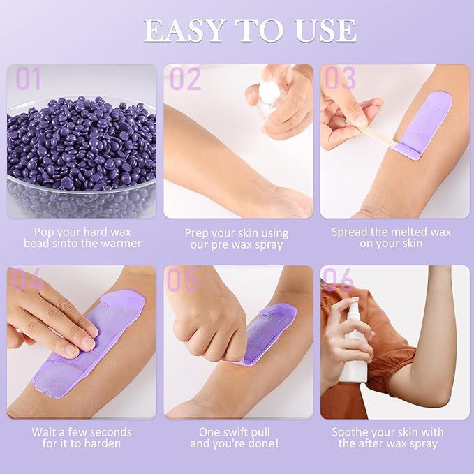 Wax Beads Bulk - 3.3lb Wax Beans Supplies for Esthetician - Professinal Painless Waxing for Face, Upper Lip, Bikini, Leg, Women Natural Melting Kit - Hypoallergenic Hard Wax Beads Bulk