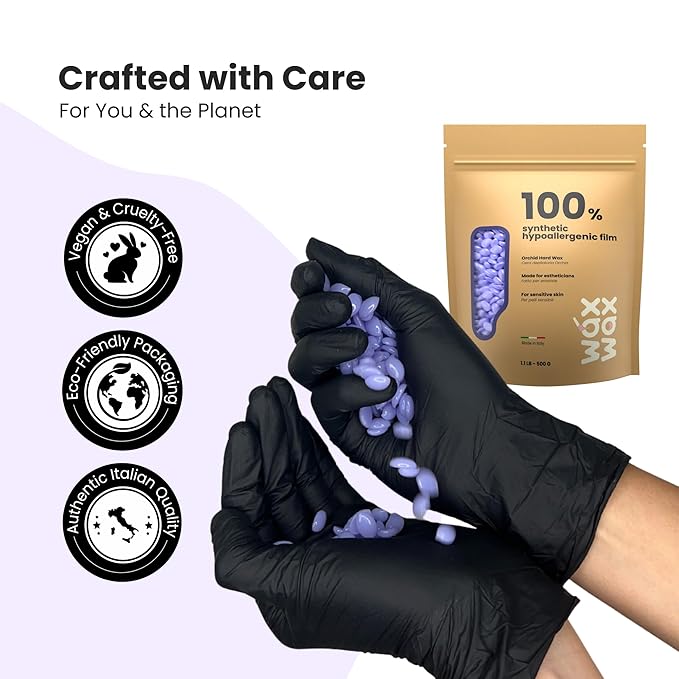 Orchid Hard Wax Beads | Facial Wax for Ultra Sensitive Skin | Rosin-Free, Hypoallergenic, Strip-Free | Low Melting, Cruelty-Free & Eco-Friendly Waxing Beads | Made In Italy - 1.1lb