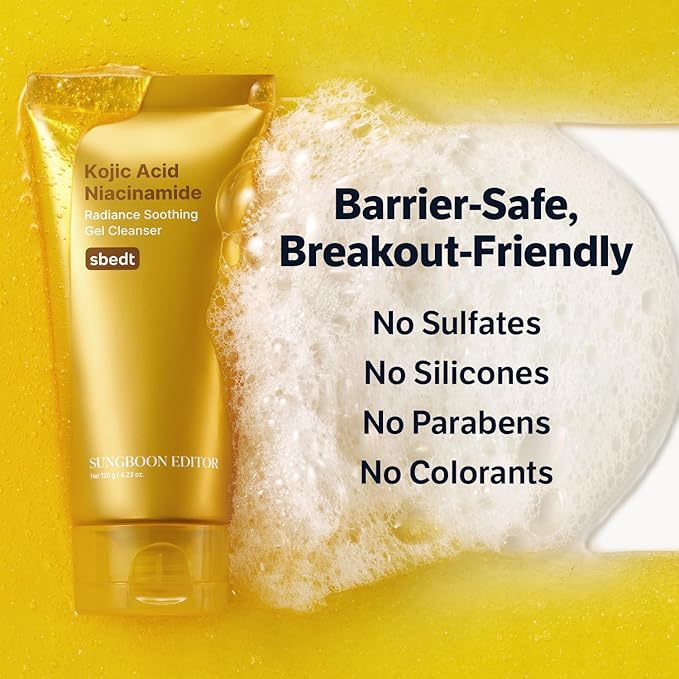 SUNGBOON EDITOR Kojic Acid Niacinamide Face Wash | Turmeric Cleanser for Dark Spots & Radiance | Korean Skin Care with Hyaluronic Acid | Gentle Makeup Remover & Blackhead Cleanser