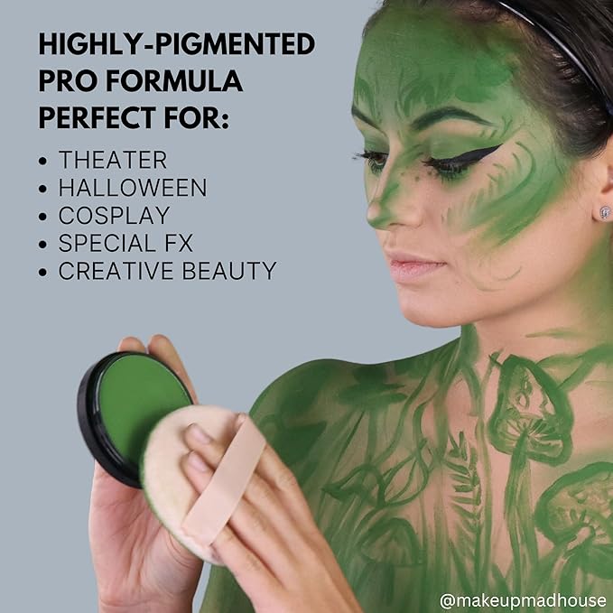 Mehron Makeup StarBlend Cake Makeup | Wet/Dry Pressed Powder Face | Powder Foundation | Black Body and Face Paint 2 oz (56g)