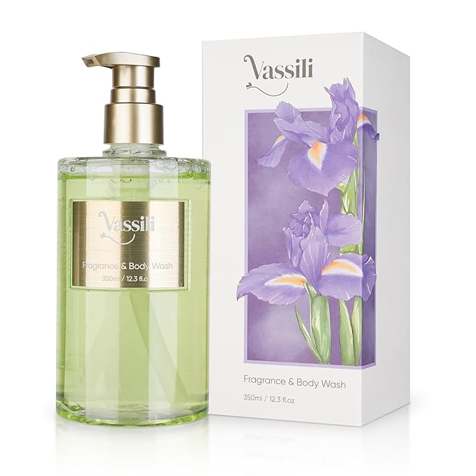 Vassili Fragrance Body Wash - Long-Lasting Aroma with Orange Blossom, Green Tea & Citrus, Hydrating & Moisturizing Formula, Gentle for All Skin Types,12.3 Fl Oz（Mystic Mist）