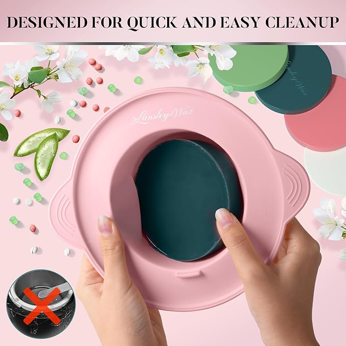 LANSLEYWAX Digital Waxing Kit for Women Men - Sweet Kiss Waxing Machine with 39 Accessories - Hard Wax Kit for Arm Leg Brazilian Bikini Face Sensitive Skin, Wax Warmer Hair Removal for Home/Salon Use