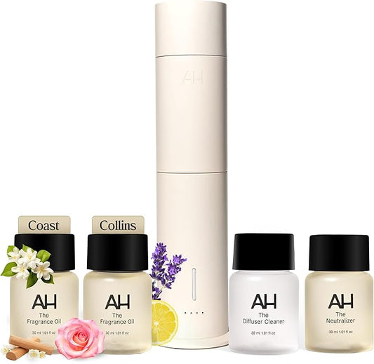 Aura House Ultimate Diffuser Kit – Smart Bluetooth Cold-Air Diffuser with Fragrance Oils, Cleaner & Neutralizer – Complete, Effortless Home Scent System