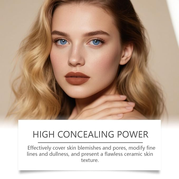 Face Foundation Makeup, Mushroom Head Air Cushion CC Cream, Moisturizing Concealer Brighten Long-Lasting, Natural BB Cream for All Skin Types (Natural)