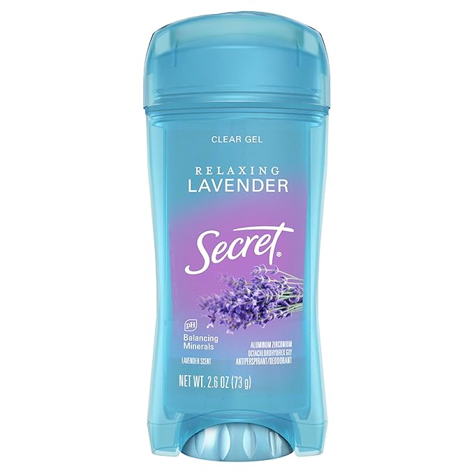 Secret Fresh Antiperspirant Deodorant for Women, 72hr Breathable Sweat & Odor Protection, Instant Freshness & Gentle, PH Balancing Minerals, Clear Gel, Relaxing Lavender Scent, 2.6 oz