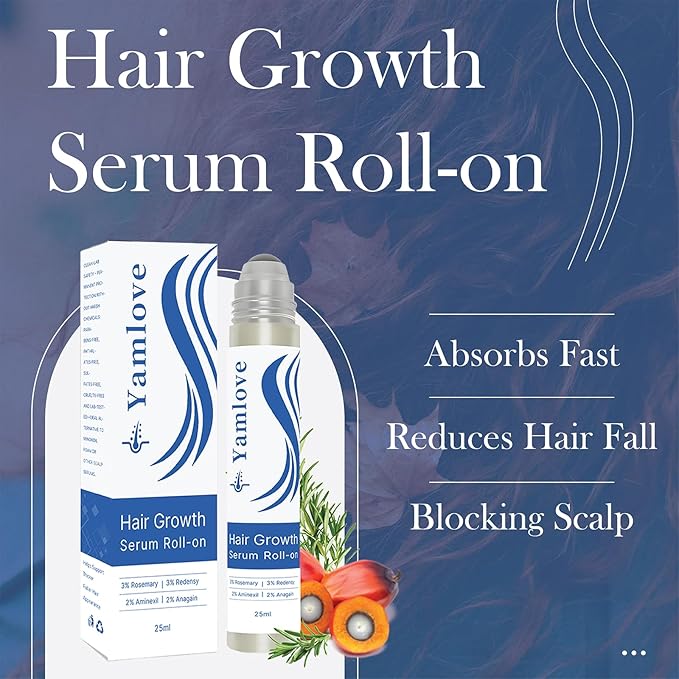 Quasarous Rosemary Hair Growth Serum, 25ml, with Redensyl and Anagain, Roll-On, Reduces Hair Fall, For All Hair Types (1)