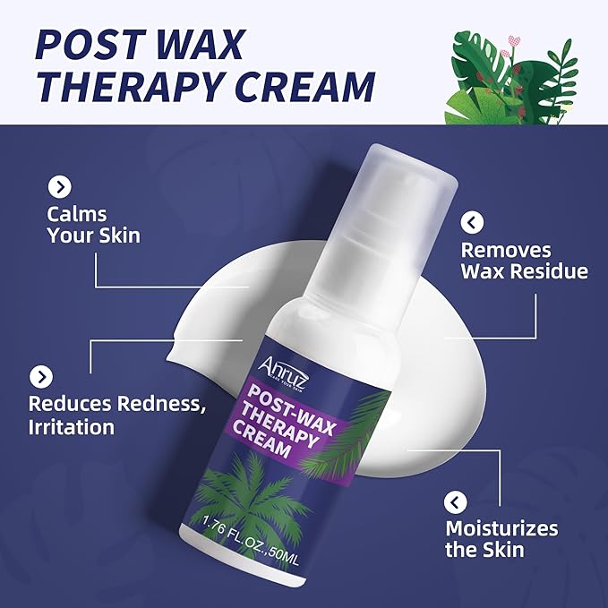 Waxing Kit for Women Men - Digital Wax Kit for Hair Removal with Post-Wax Cream, Silicone Bowl & 55 More Accessories, at Home Use Warmer for Body, Bikini, Eyebrow, Face, Sensitive Skin