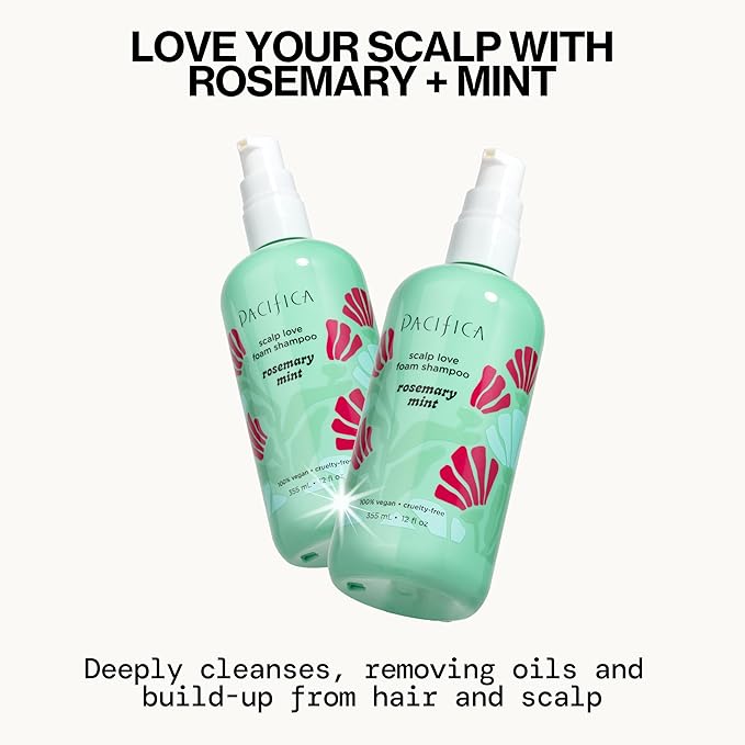 Pacifica Rosemary Mint Scalp Detox Shampoo – Clarifying Shampoo for Dry Flaky Scalp, Removes Buildup & Excess Oil, Invigorating Rosemary + Mint Clean Beauty Vegan Dermatologist Tested