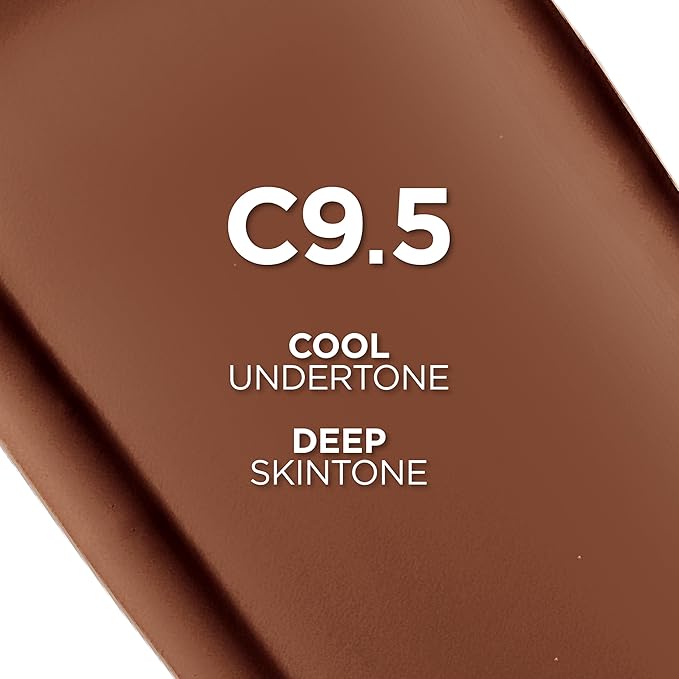 L'Oreal Paris True Match Super-Blendable Foundation, Medium Coverage Liquid Foundation Makeup, C9.5, Deep, 1 Fl Oz