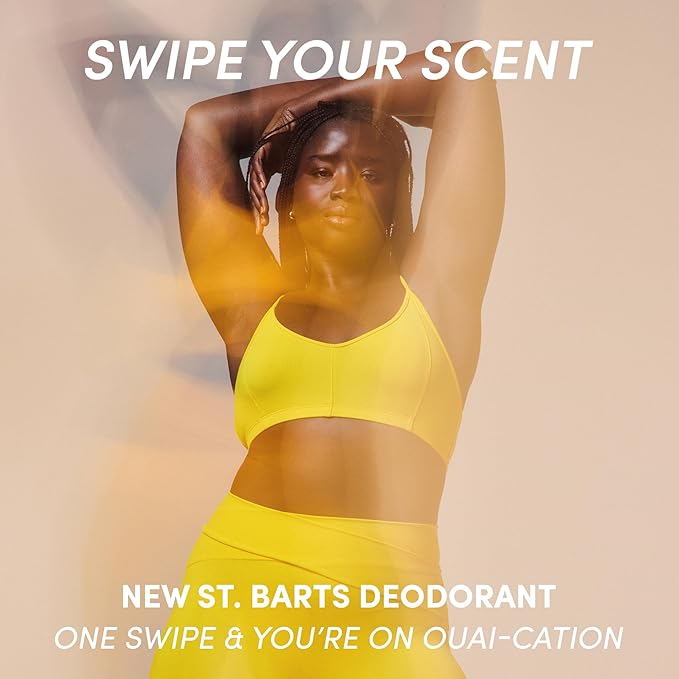 OUAI Aluminum Free Deodorant - Women's Deodorant with 24-Hour Odor Control & Invisible Application - Enriched with Notes of Dragon Fruit, Orange Blossom, & Tuberose - St. Barts (2.5 oz)