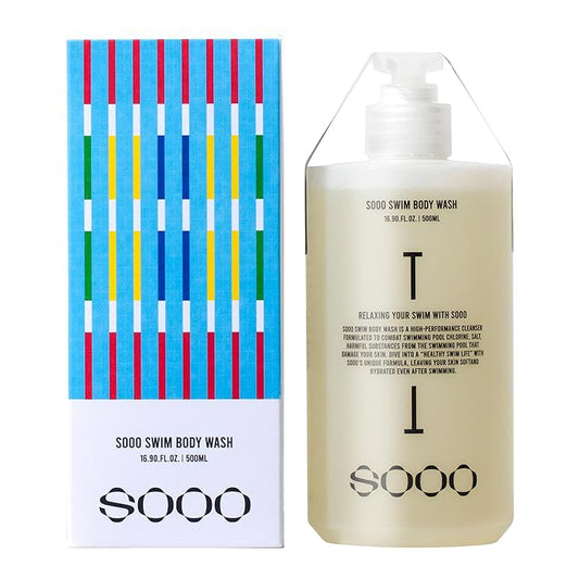 SOOO Swim Shampoo & Body Wash Set 16.9oz | 2-in-1 Chlorine Removal After-Swim Care for Swimmers | Hydrating & Moisturizing | Sulfate-Free, Paraben-Free, Silicone-Free | Korean Premium Swim Care
