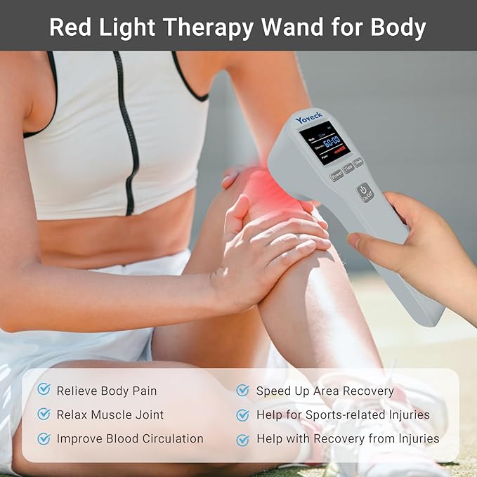 Red Light Therapy Device, 2x940nm+2x860nm+16x660nm, Cold Light Therapy Machine at Home, Handheld Light Therapy for Muscles Joints Relax, Light Therapy Wand Help with Pain for Body and Pets